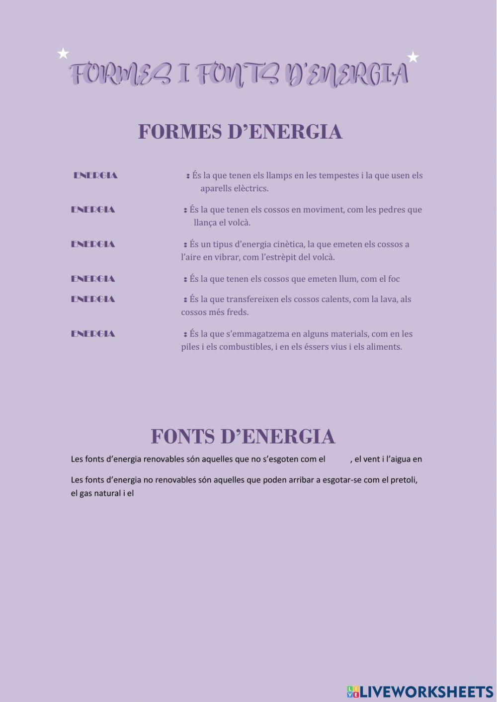 Formes i fonts d'energia