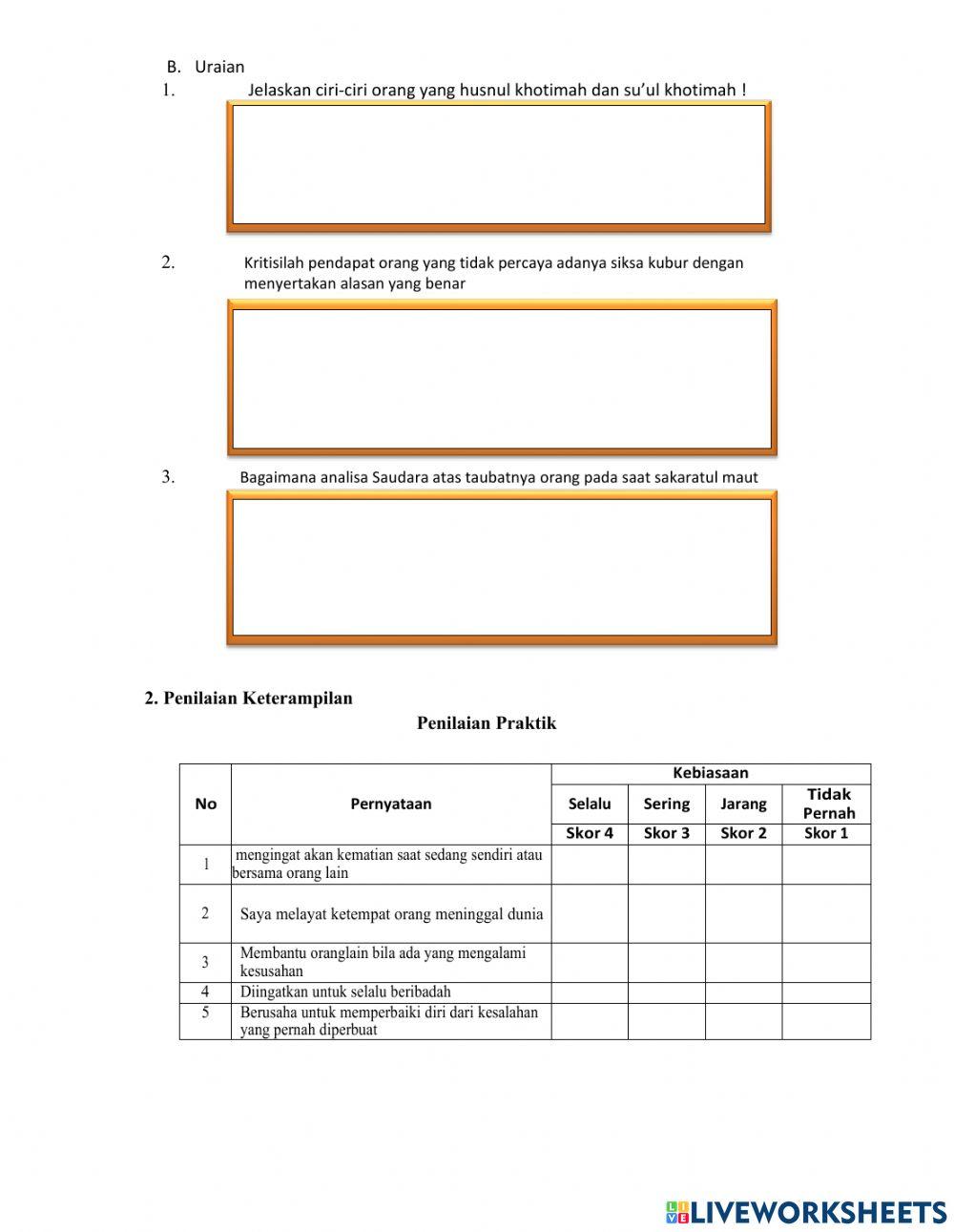 LKPD Pembelajara Akidah Akhlak Kelas 11