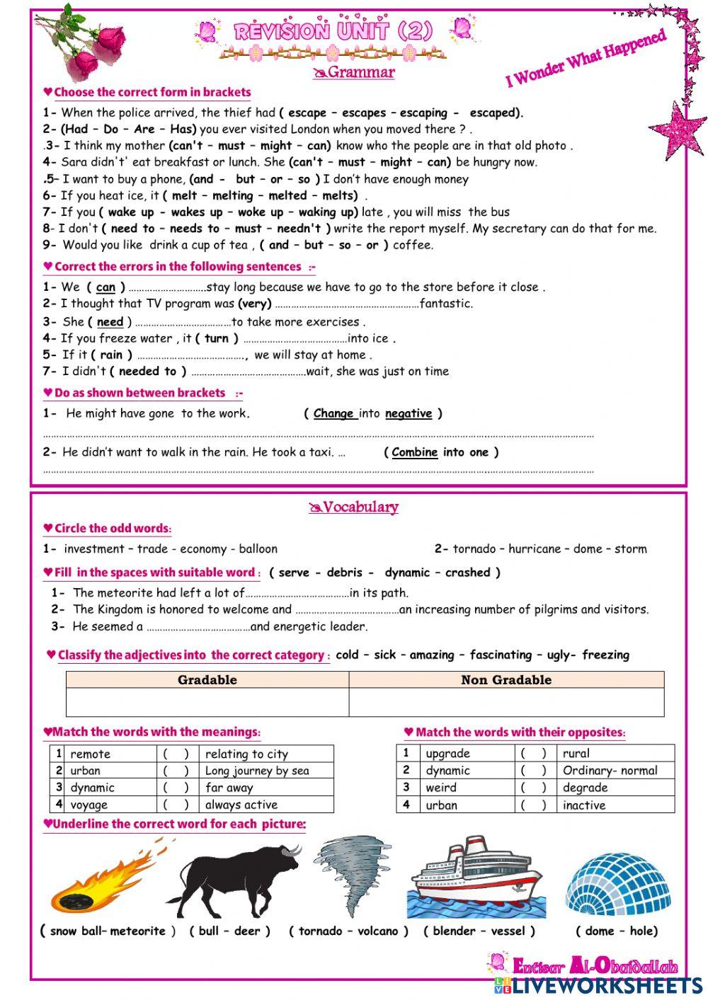 MG1.3 Unit2 Revision