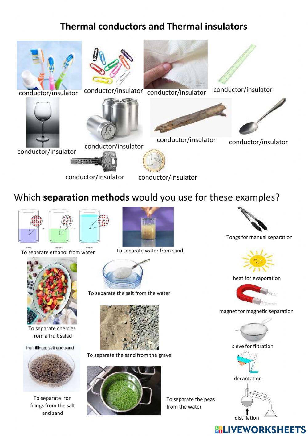 Conductors insulators and forms of separation