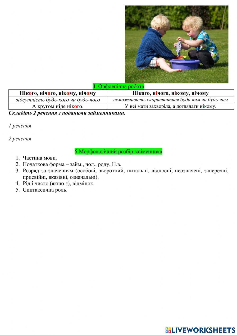 Заперечні та неозначені займенники