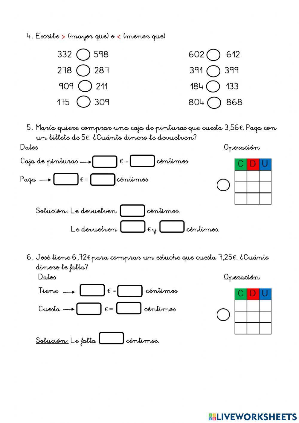 Matemática 2ºPrimaria tema 9