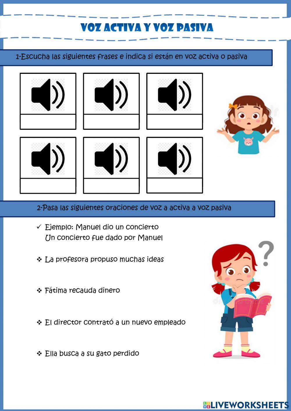 Voz activa y voz pasiva Voz activa y voz pasiva
