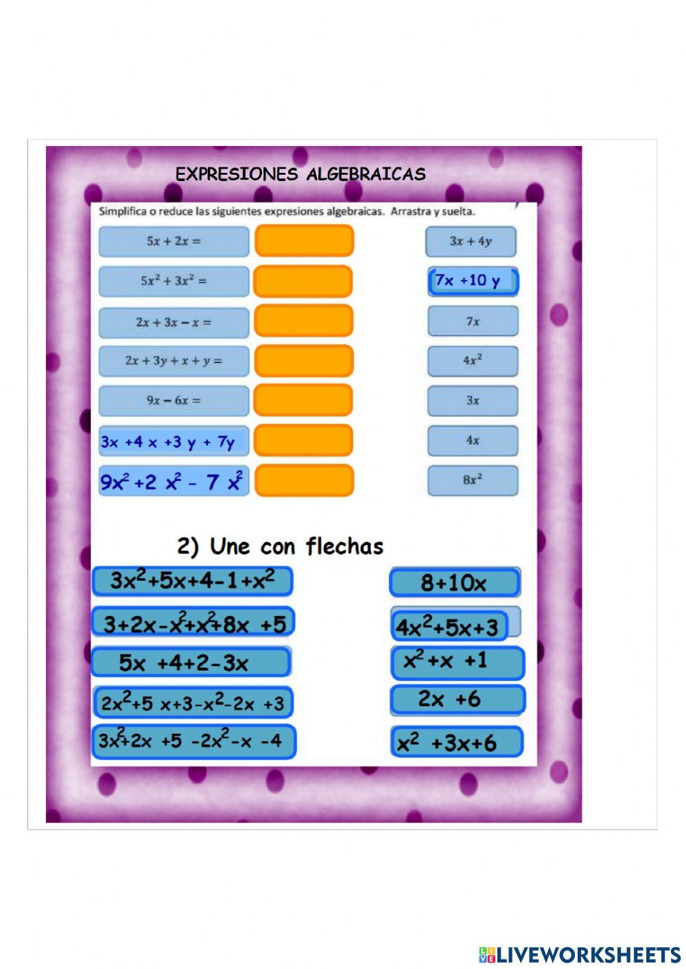 Expresiones algebraicas