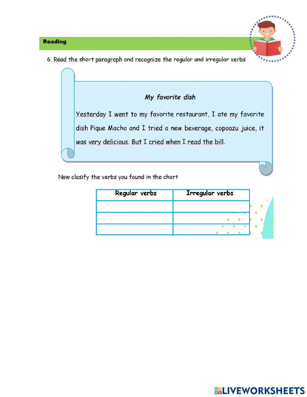 Regular and Irregular verbs