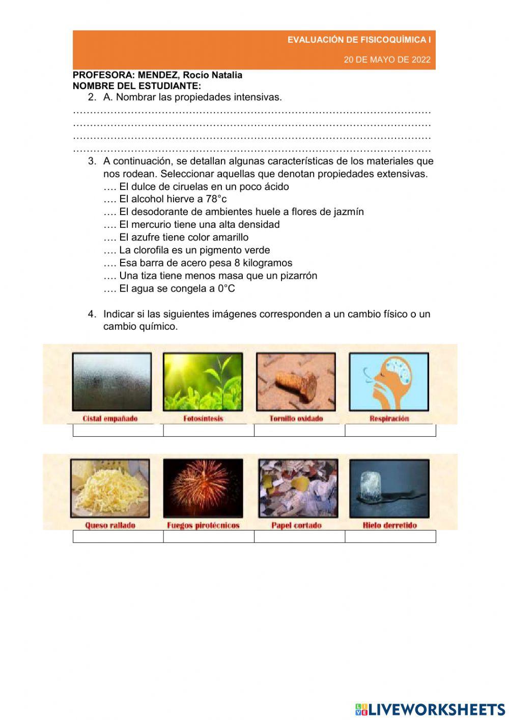 Evaluación 1°2° Fisicoquímica