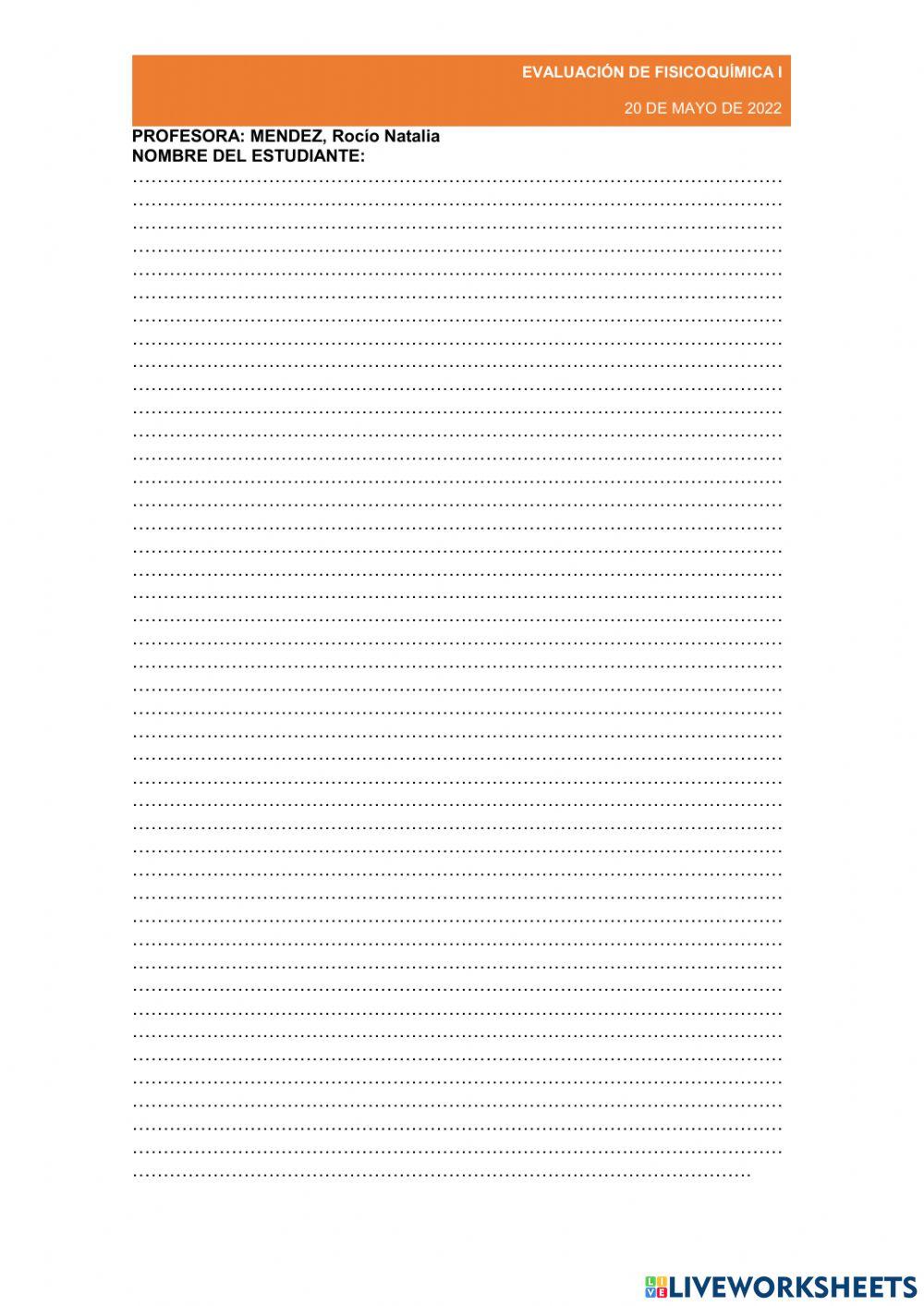 Evaluación 1°2° Fisicoquímica
