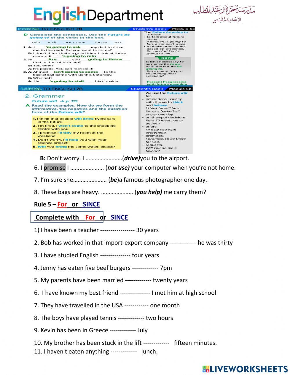 G7  Rule 4 – Future Tenses   4th Report 1 21-22 19 May