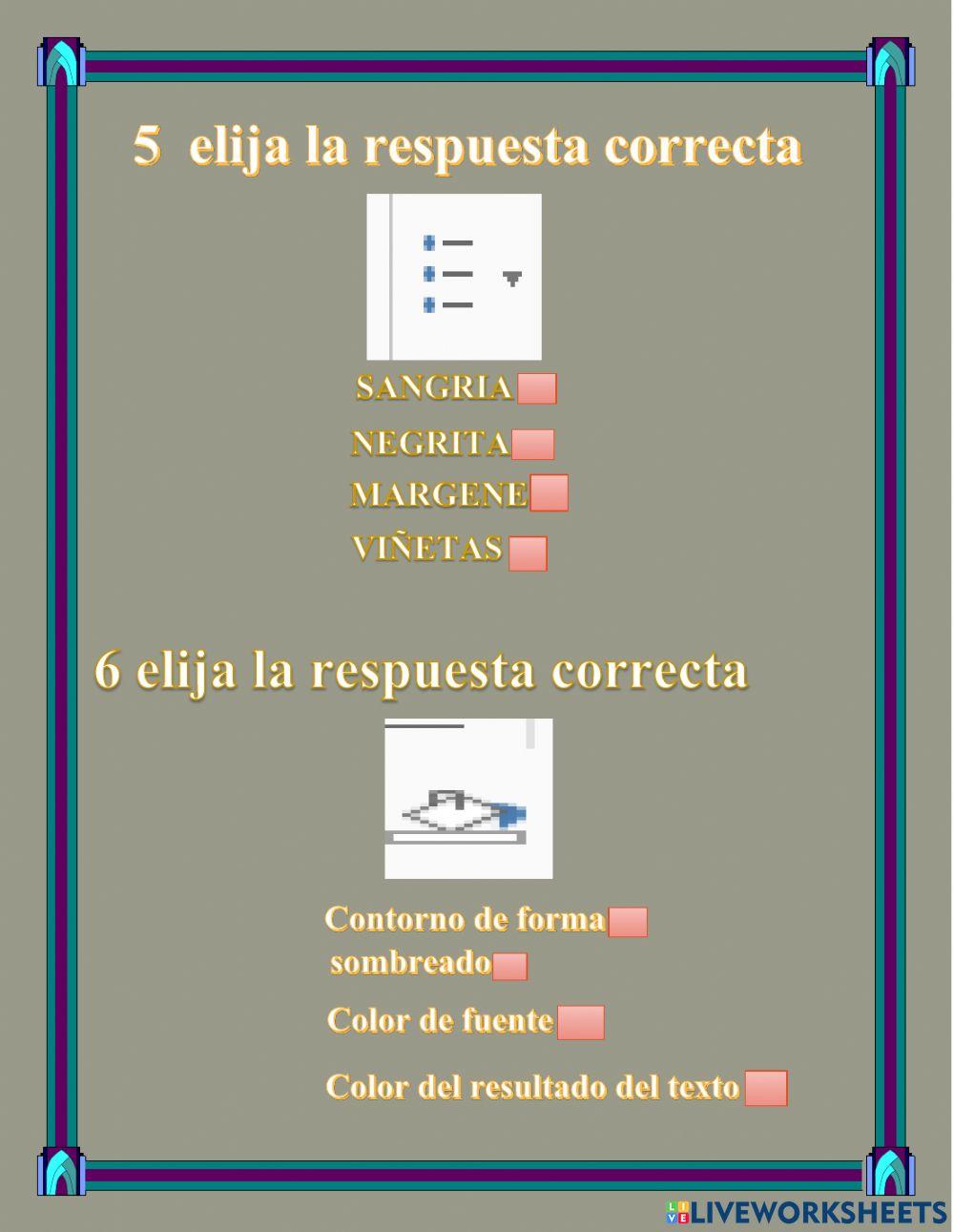 Cuestionario de Word
