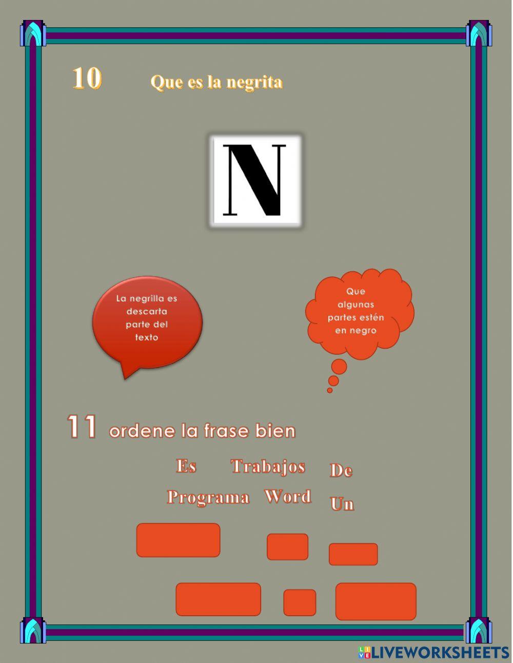 Cuestionario de Word