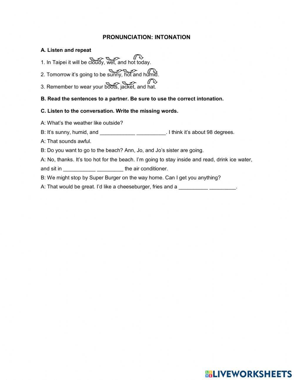 Pronunciation: Intonation