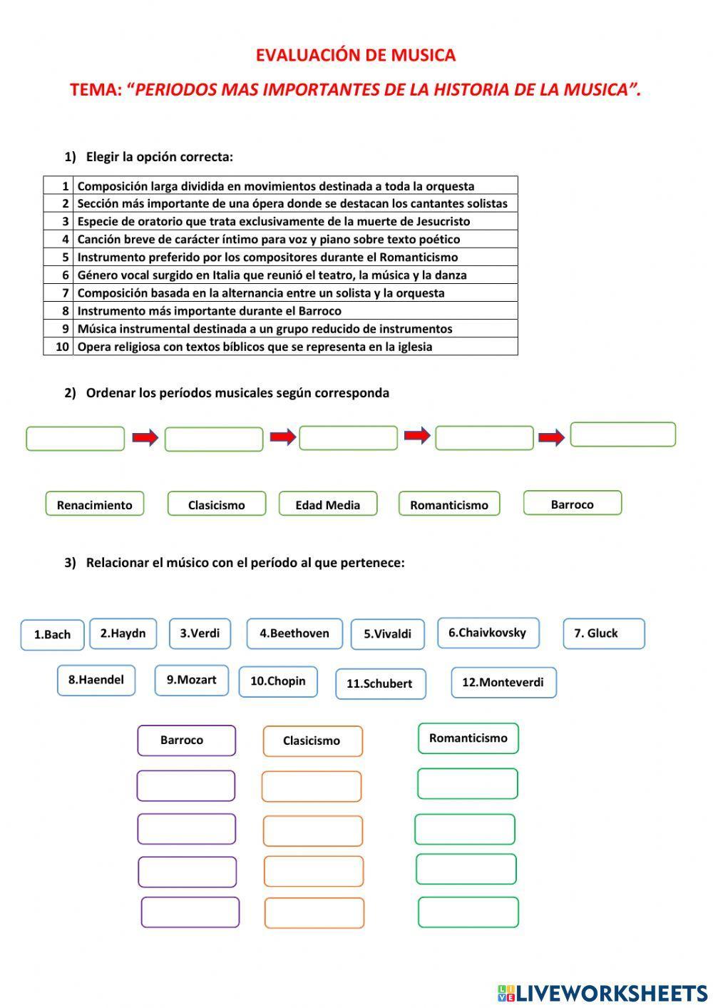 Periodos de la historia de la musica