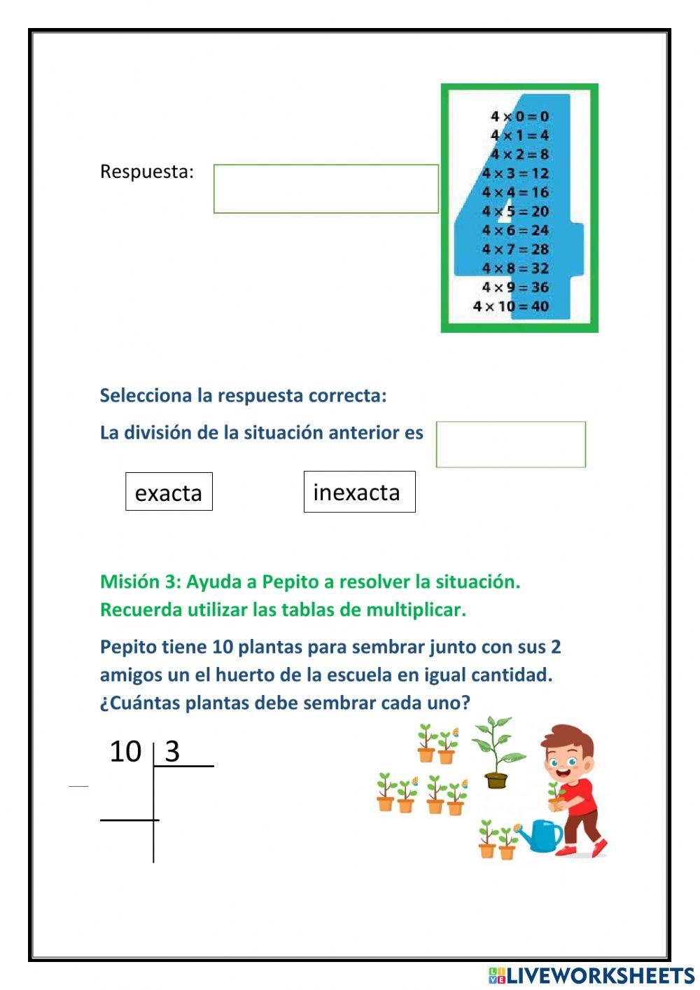 División exacta e inexacta
