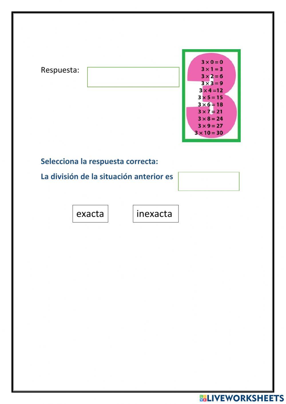 División exacta e inexacta