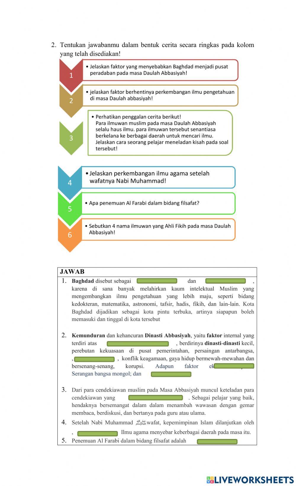 LKPD Perkembangan Ilmu Pengetahuan Masa Abbasiyah