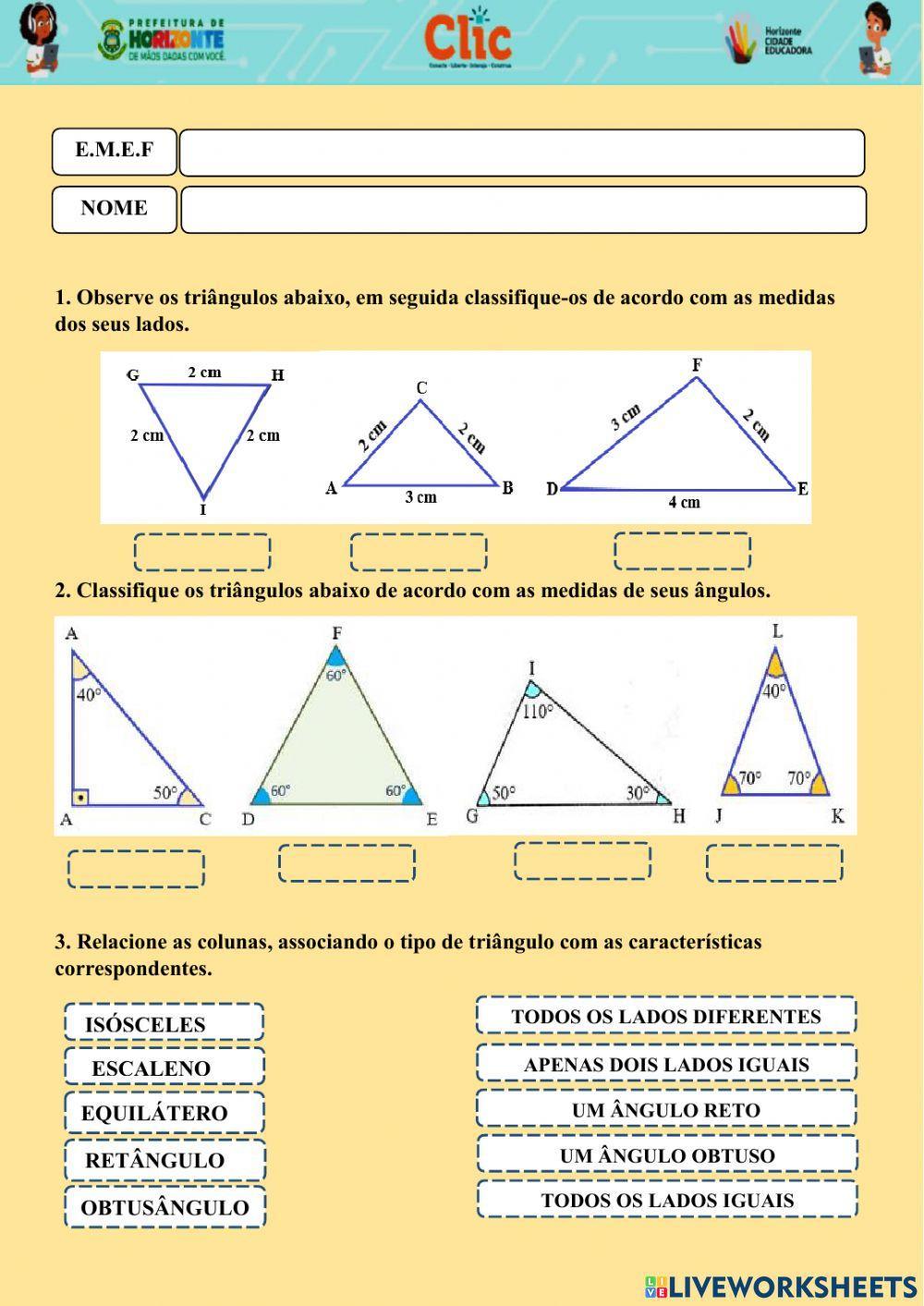 Tipos de triângulos
