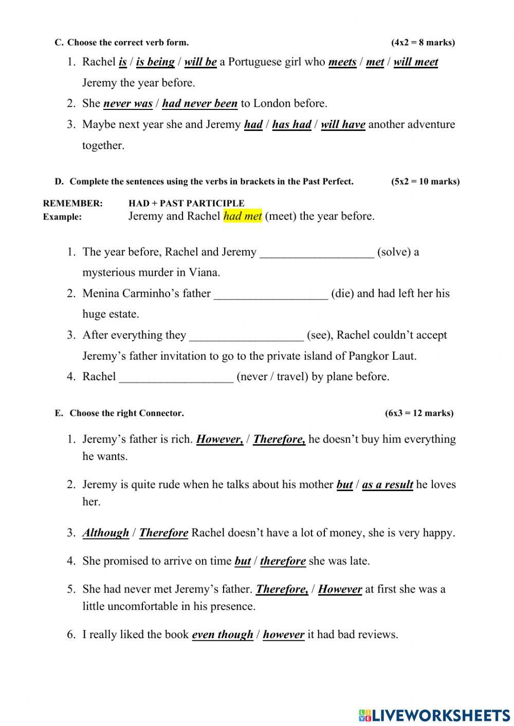 9th, 3rd Term - Reading and Use of English (Ad 9D)