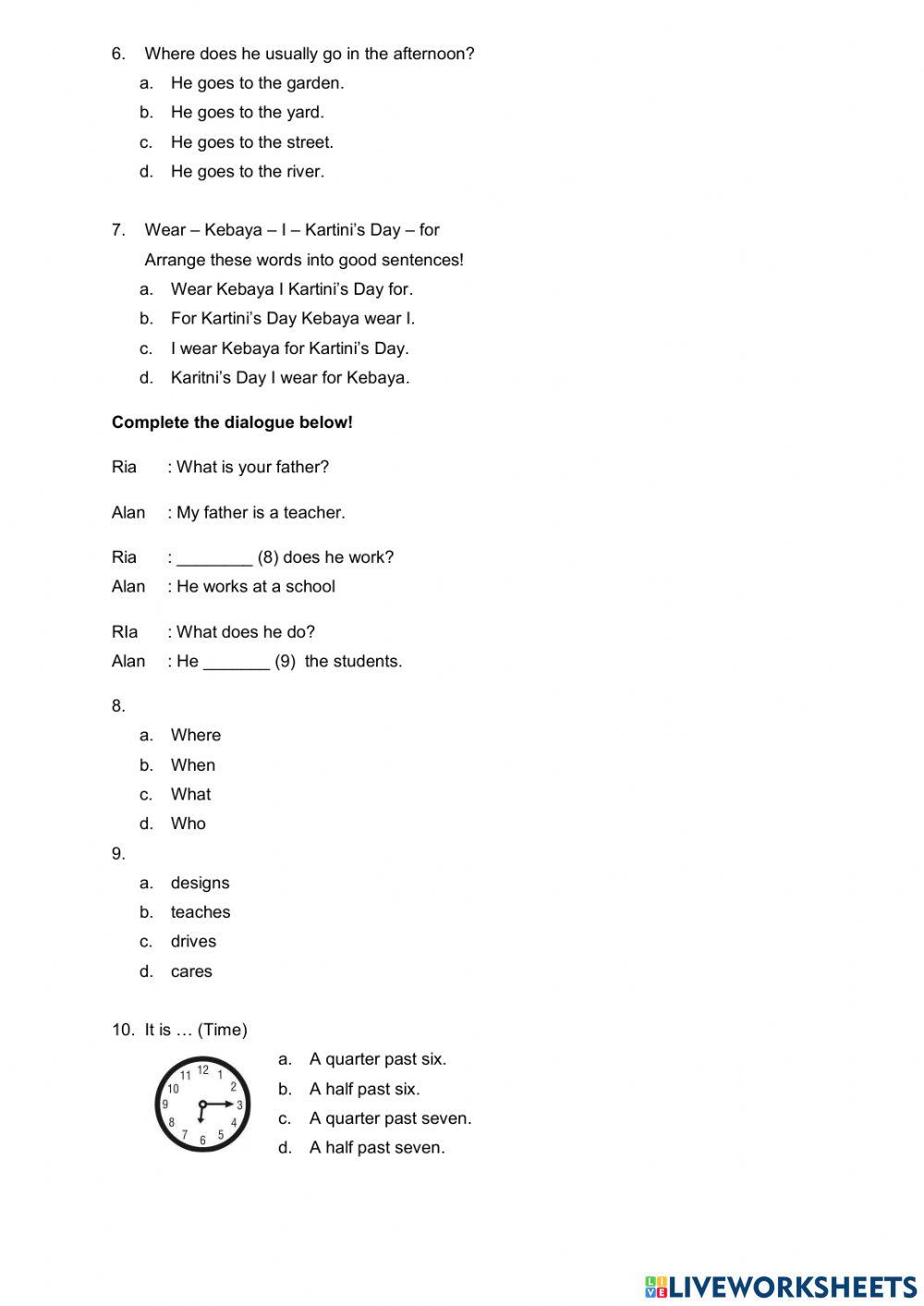 Latihan Ujian Sekolah Kelas 6