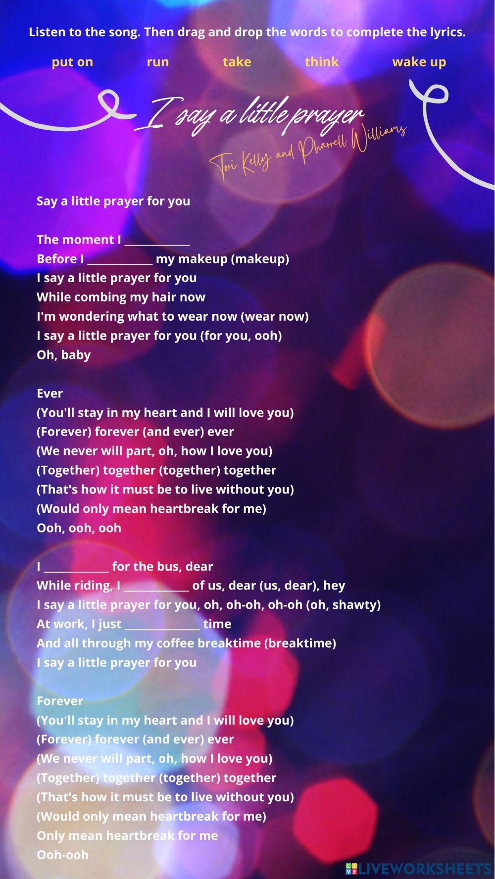 I say a little prayer