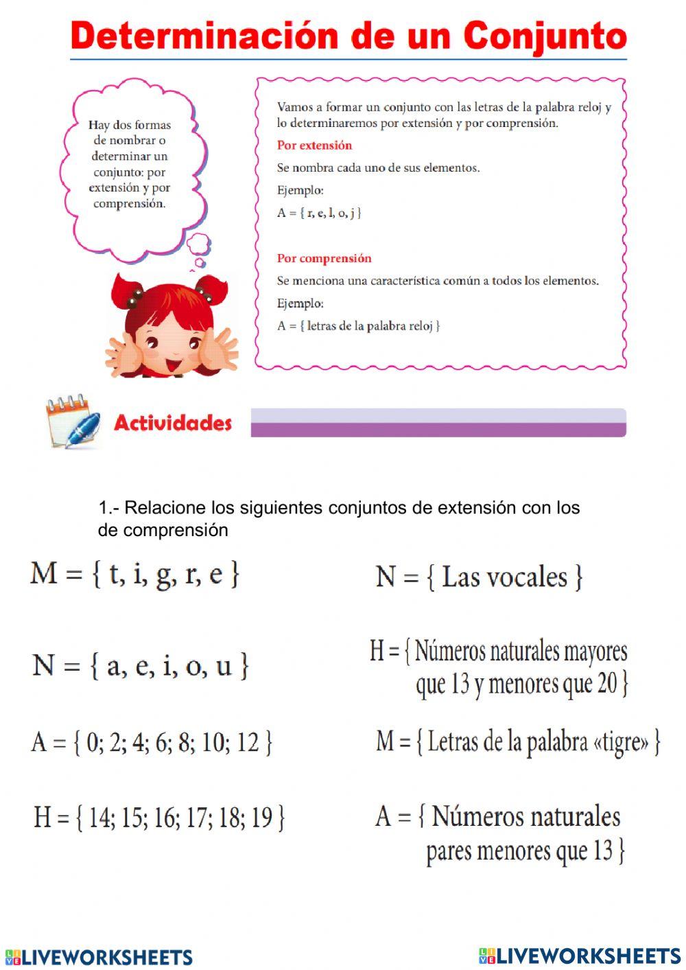 Determinación por extensión y comprensión