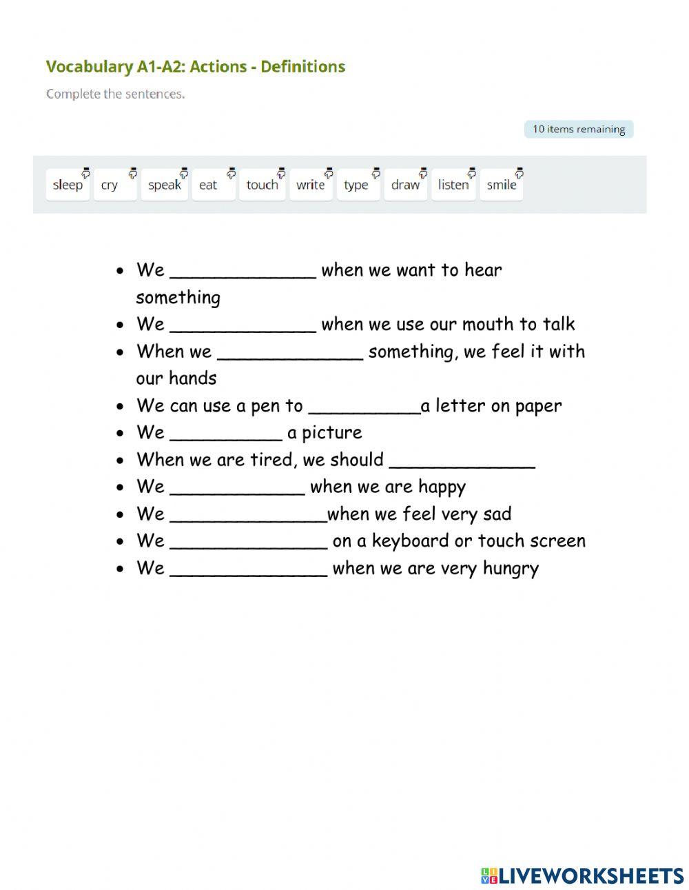 action verbs 6875225 Jhonny larrota Live Worksheets