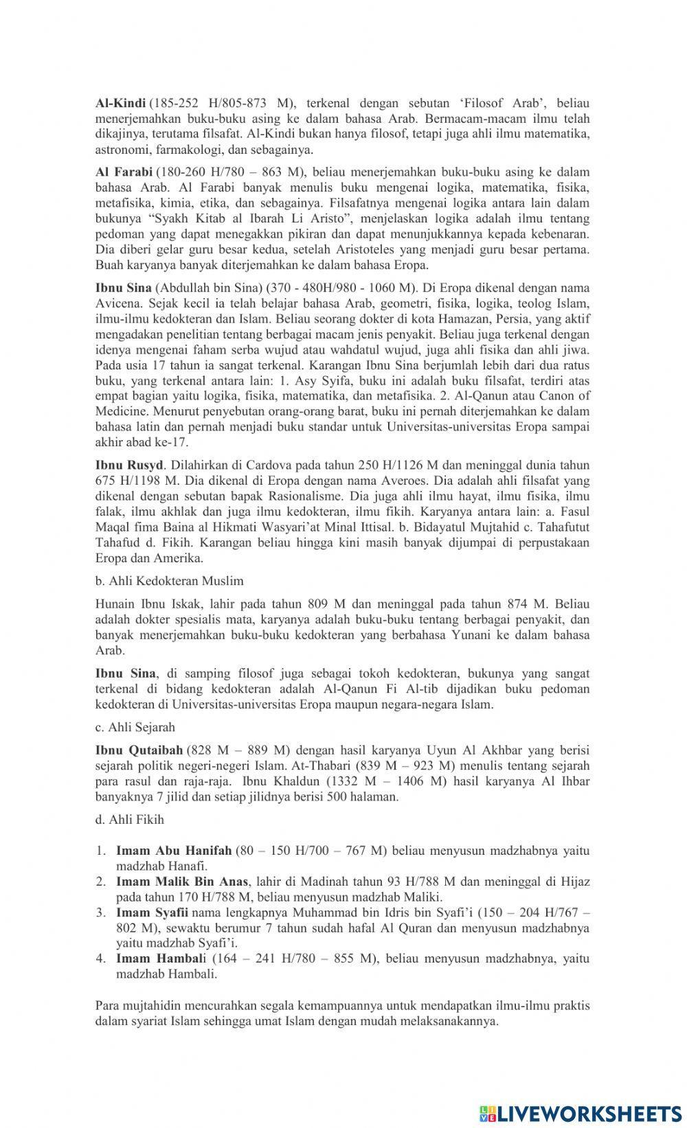 Perkembangan Ilmu Pengetahuan Masa Daulah Abbasiyah