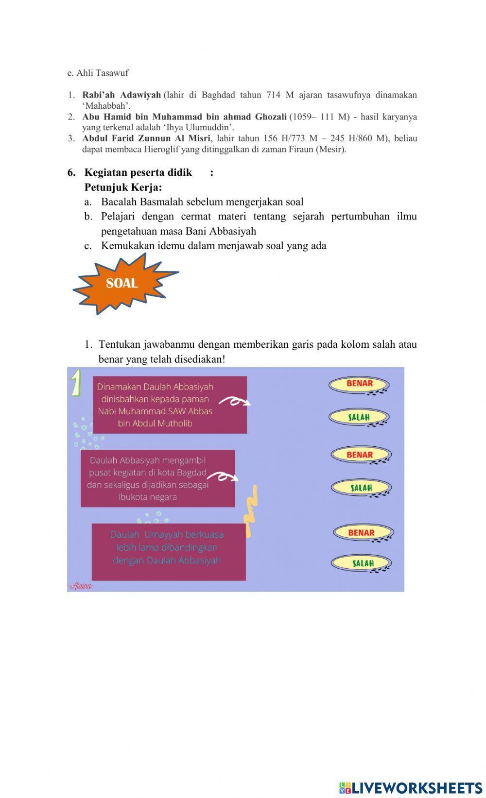Perkembangan Ilmu Pengetahuan Masa Daulah Abbasiyah