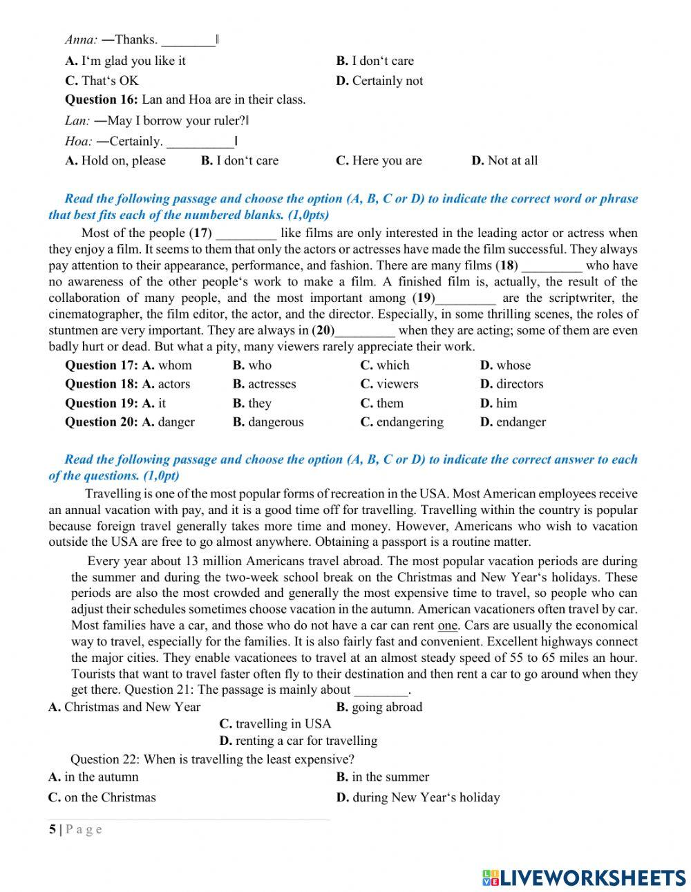 Entrance exams for Grade 10