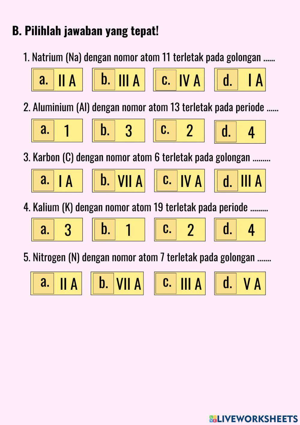 Sistem Periodik Unsur Bagian 7