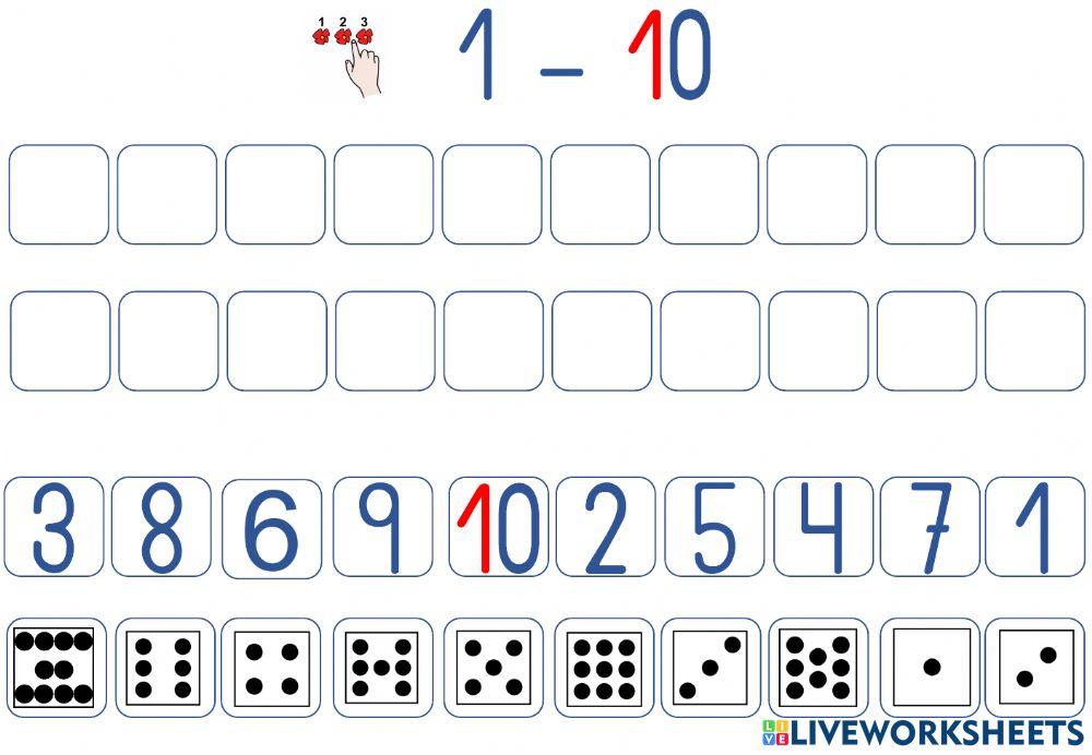 Secuencia de números del 1-10