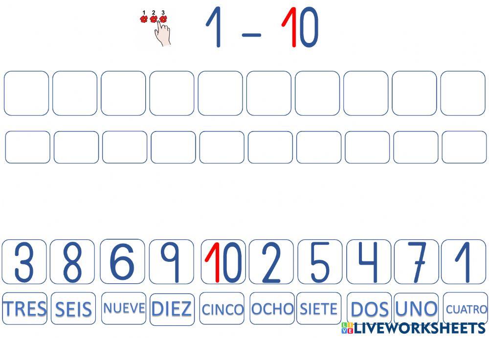 Secuencia de números del 1-10