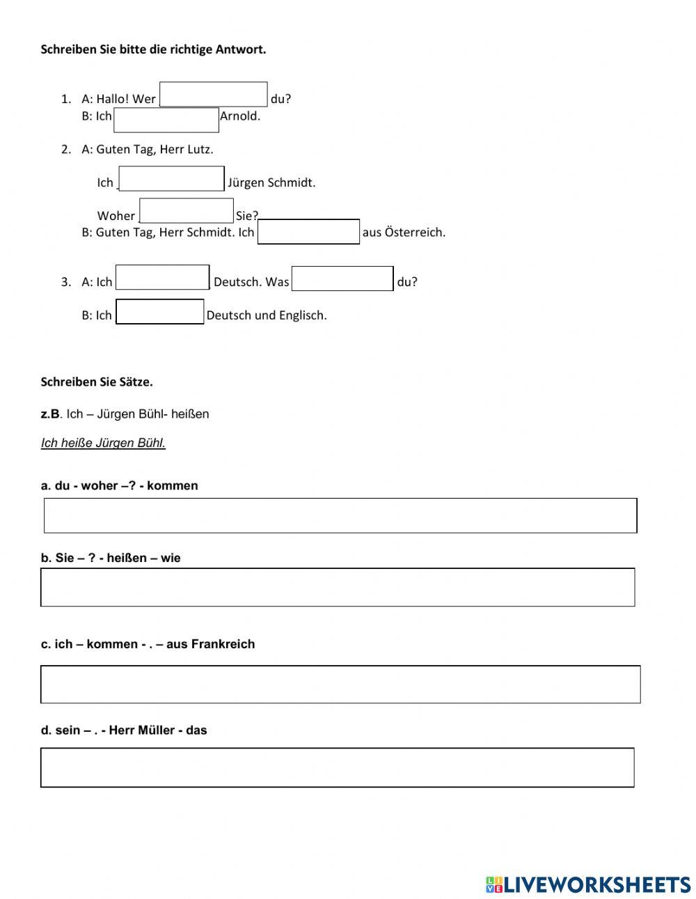 Ich- du- Sie Verbkonjugation