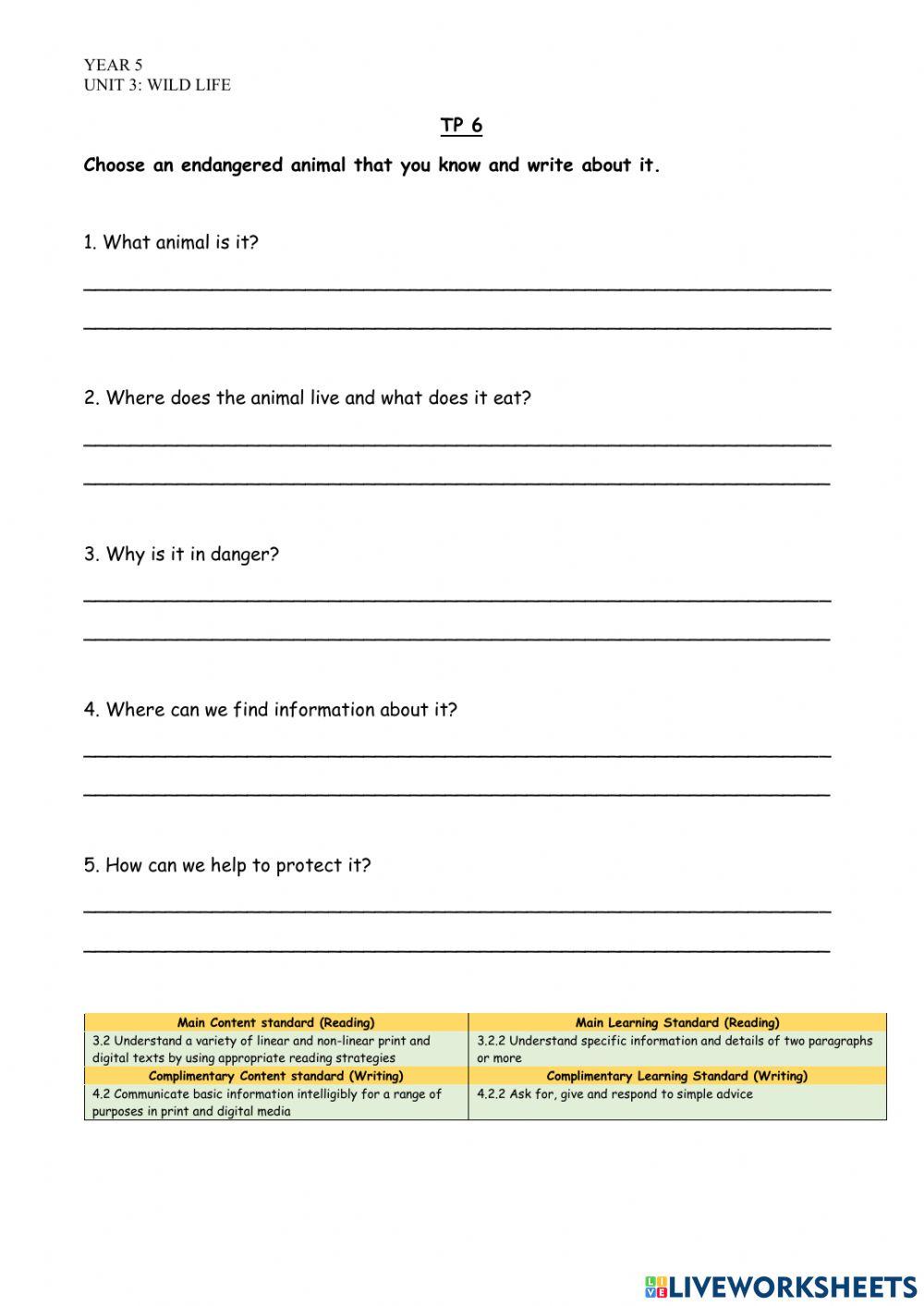 Unit 3 TP 6 worksheet Live Worksheets