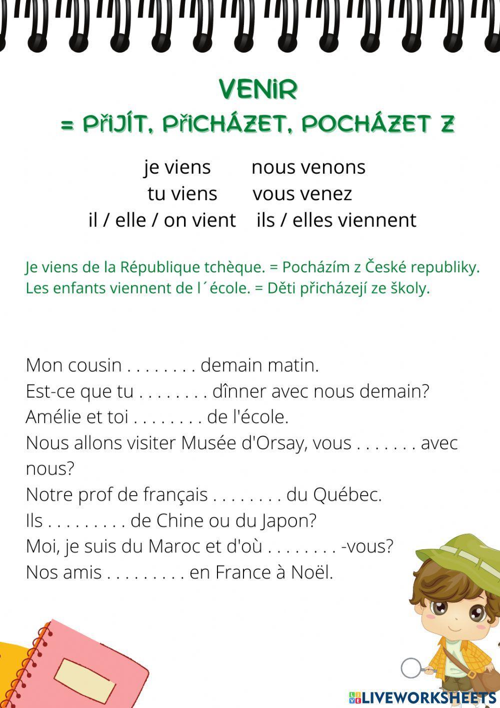 Pronoms tonique et venir