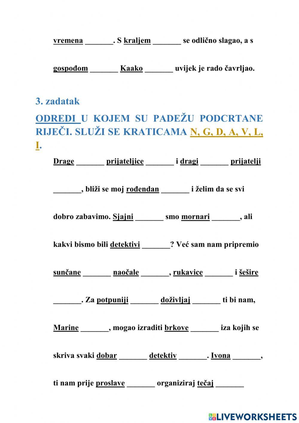 Sklonidba imenica i pridjev - 5.