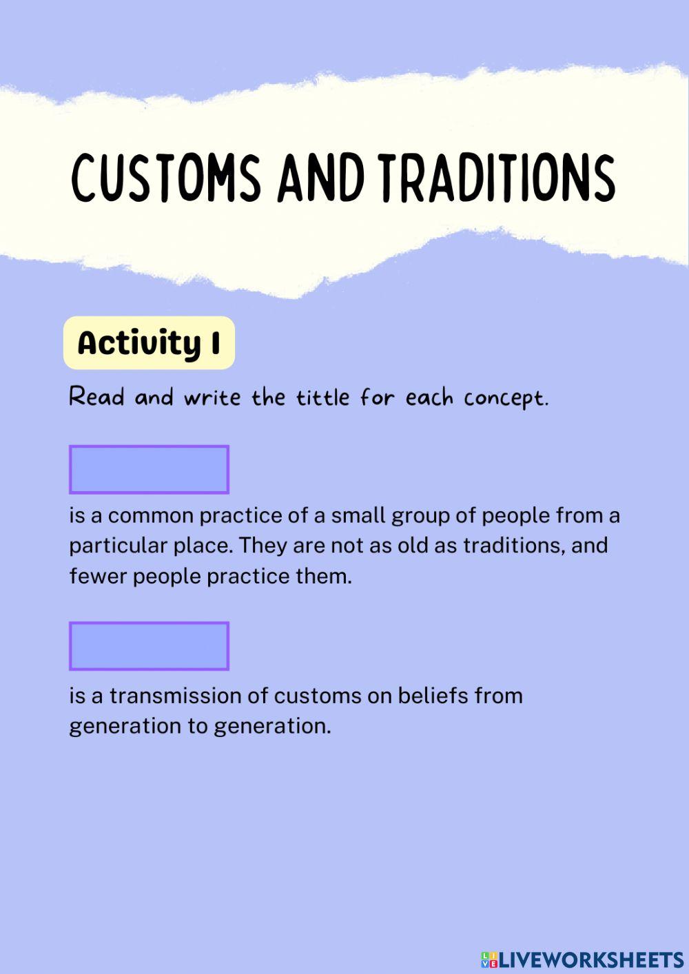 Family customs and traditions