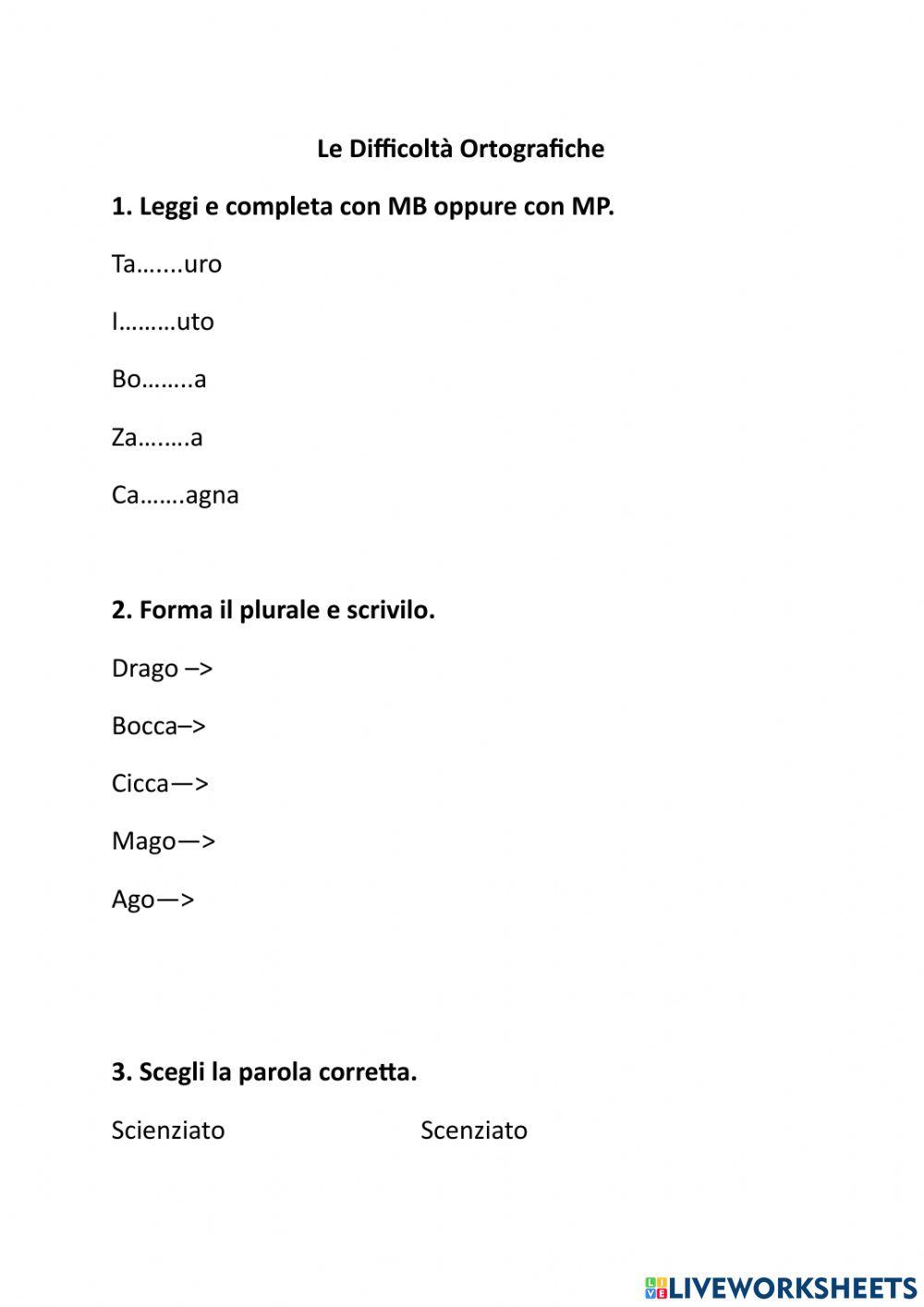 Le difficoltà ortografiche