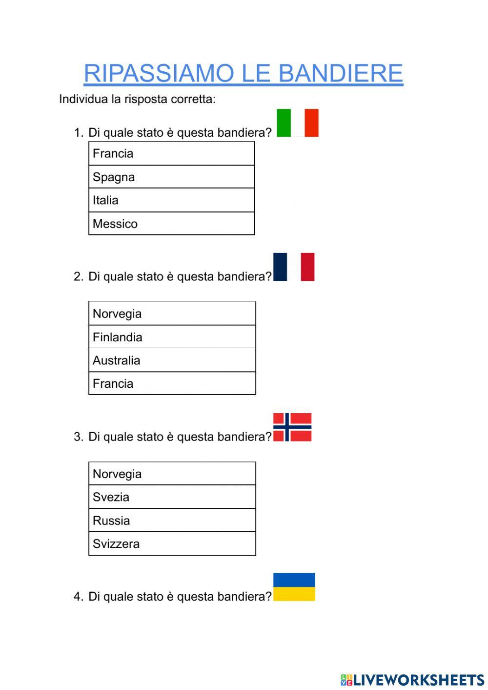 Ripassiamo le bandiere