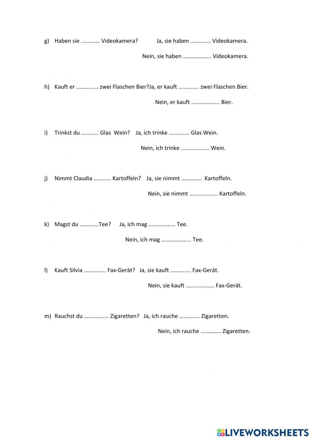 Lektion 6 Akkusativ und Negation