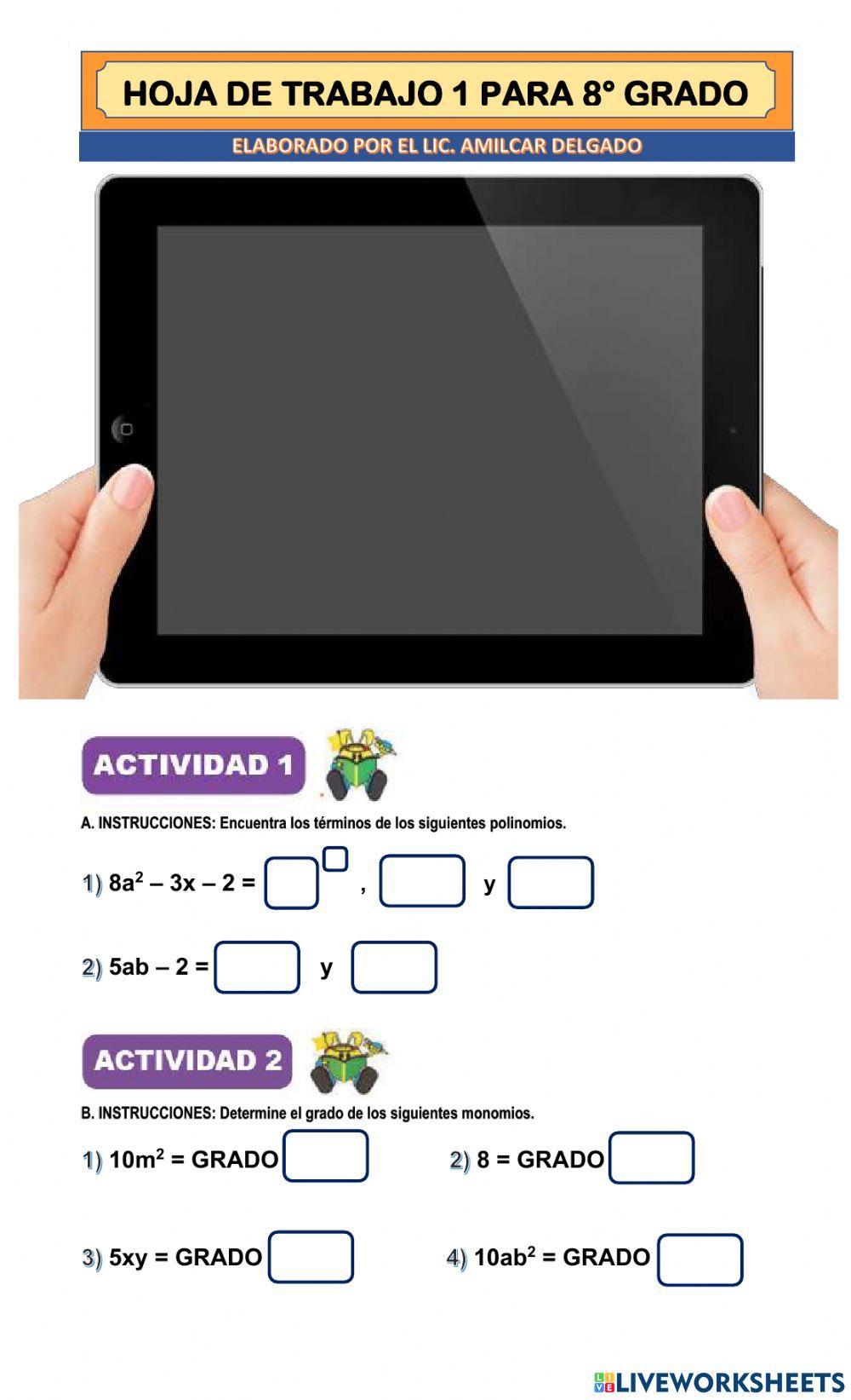 Terminos y grado de un polinomio