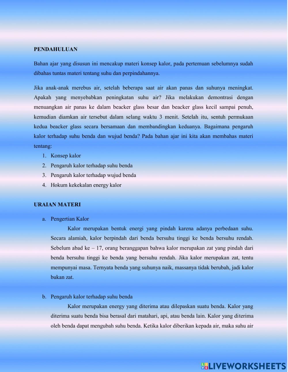 Kalor dan Perpindahannya