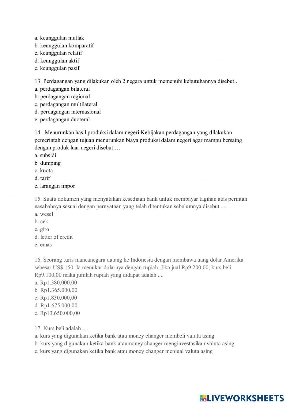 UH Kerjasama ekonomi & perdagangan internasional