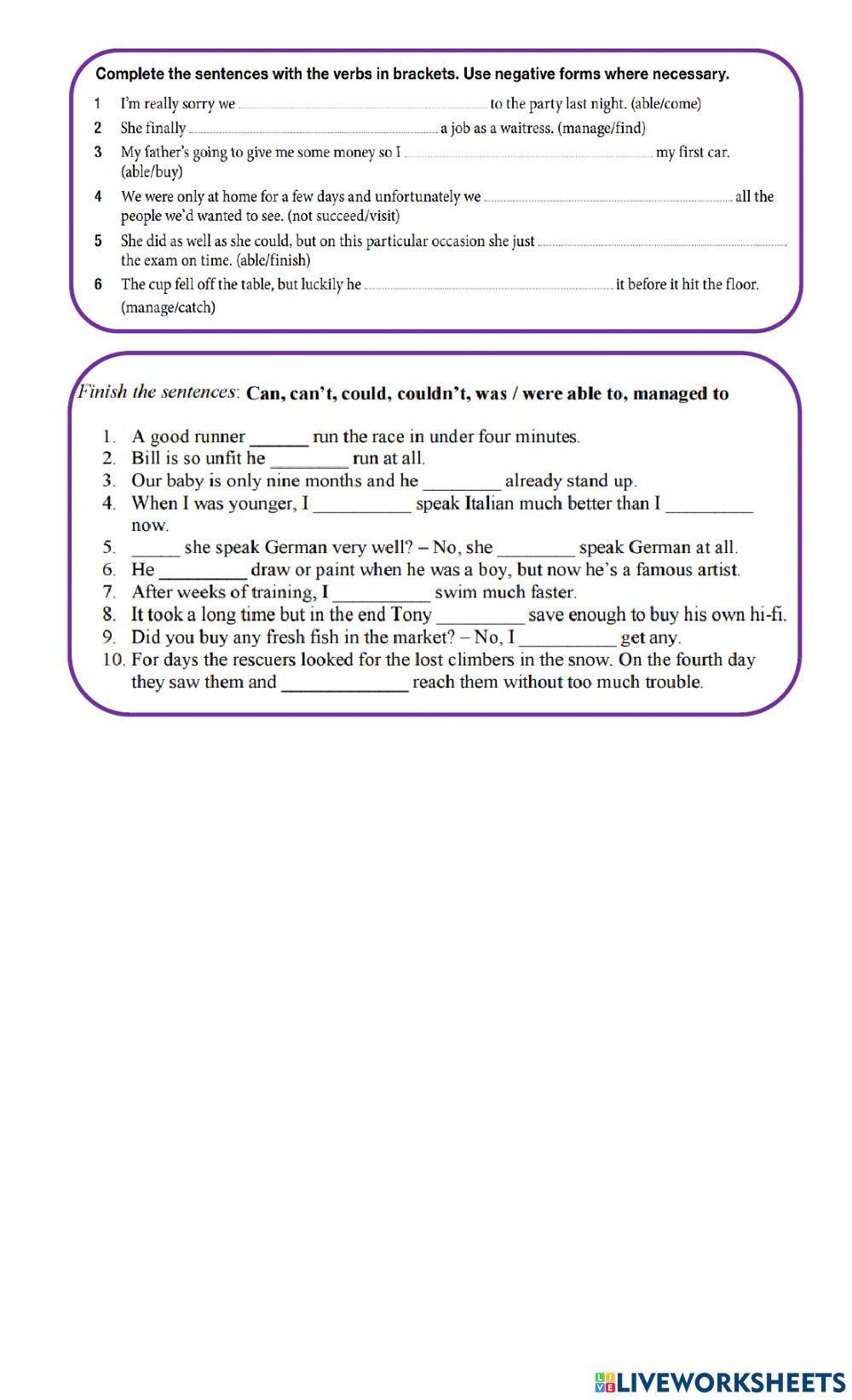 Ability - Intermediate level B1+