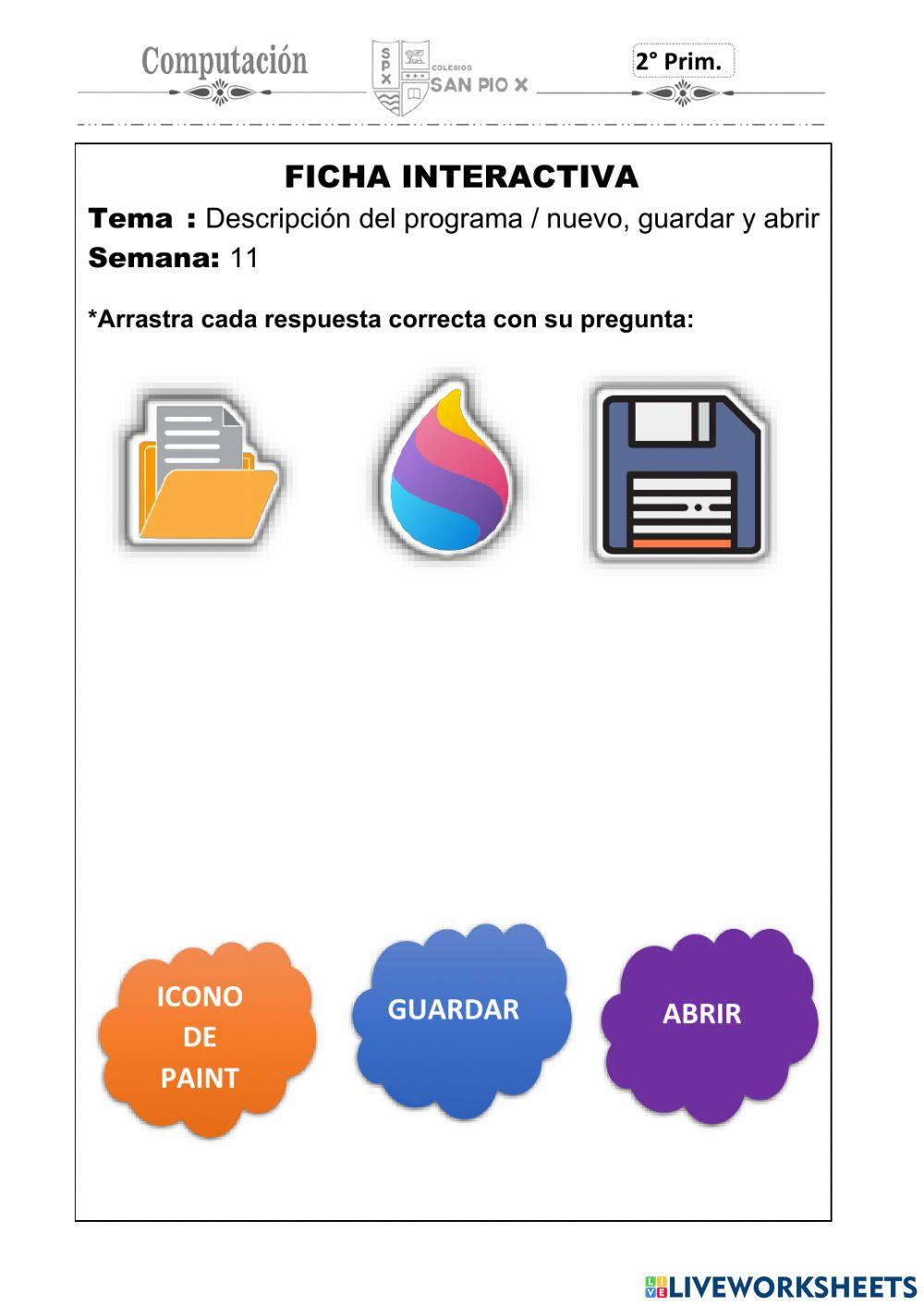 Descripción del programa - nuevo, guardar y abrir