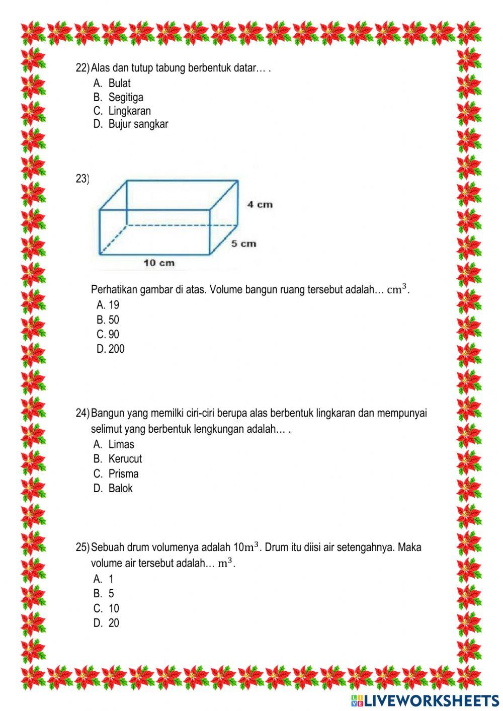 Ujian Sekolah Muatan Matematika Ujian Sekolah Muatan Matematika