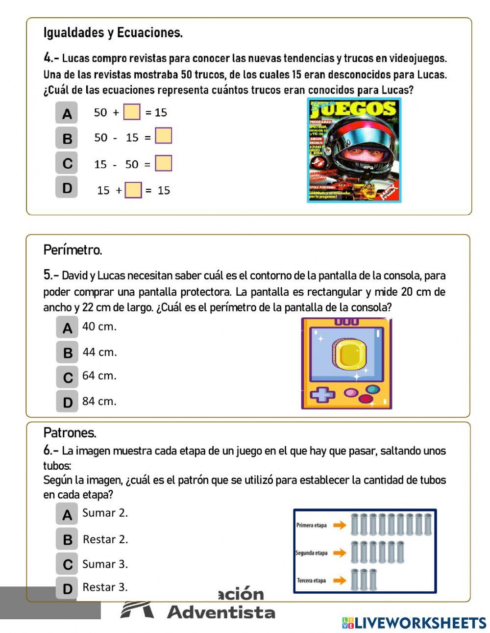 Evaluación Diagnóstica Matemática