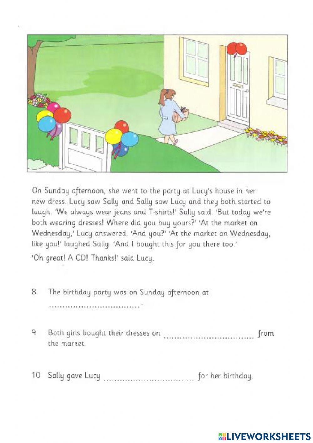 Reading Writing Test for Movers