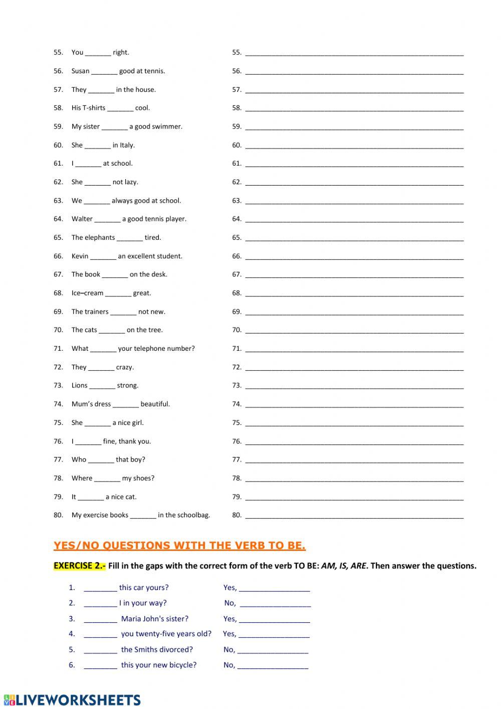 PRESENT SIMPLE OF -TO BE´: AM-IS-ARE