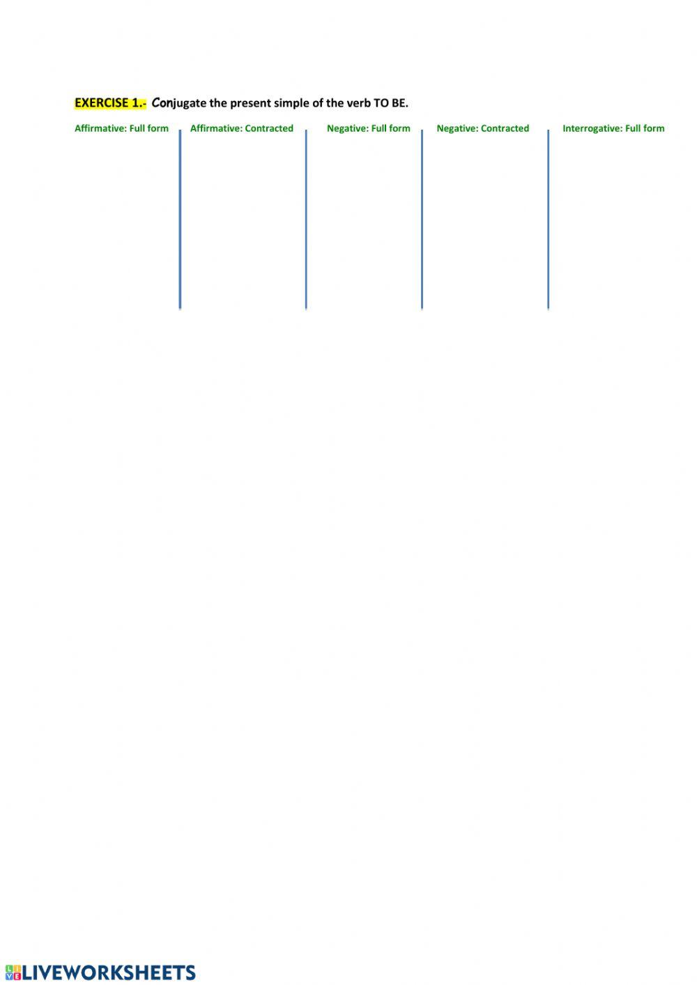 PRESENT SIMPLE OF -TO BE´: AM-IS-ARE