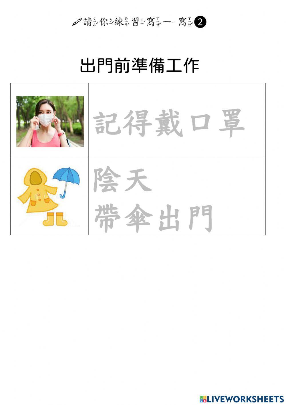 出門前準備事項